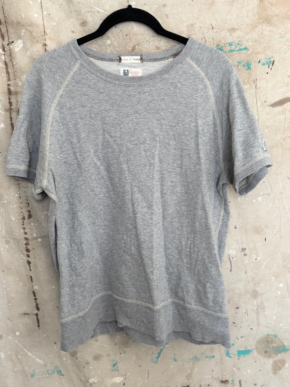 Todd Snyder x Champion Heavyweight Short Sleeve Sweatshirt in Gray - Picture 2 of 5